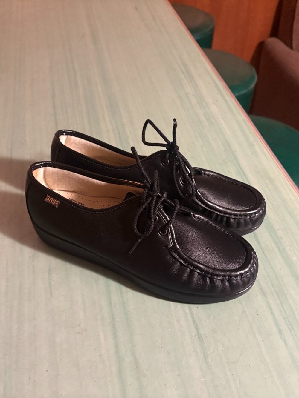 NEW Womens SAS Siesta Handsewn Black Comfort Work Shoes Size 8 1/2 WW